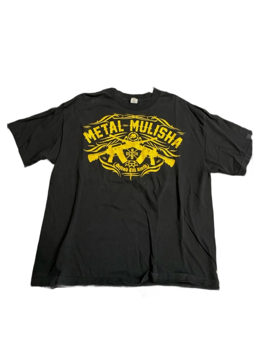 Metal Mulisha Black T-Shirt with Yellow Skull Emblem